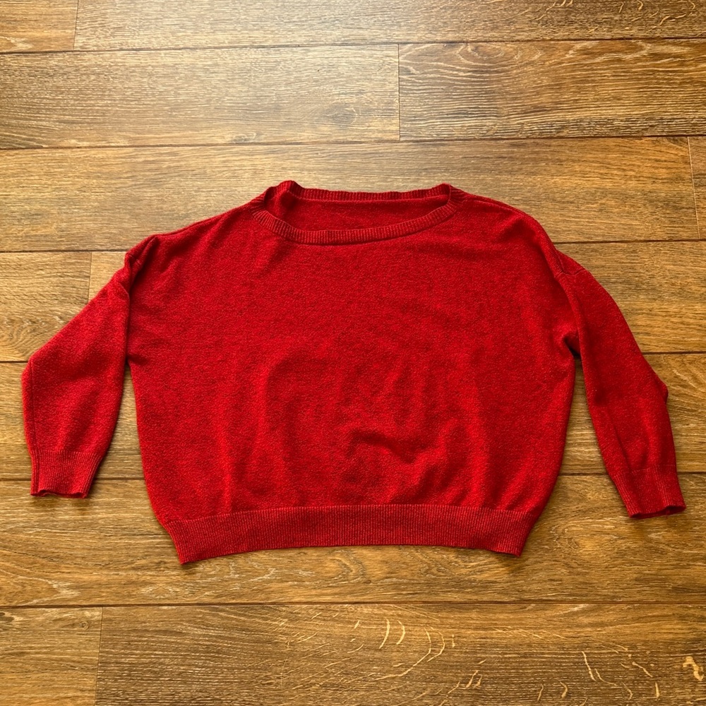 Women's Red  Off the Shoulder Sweater